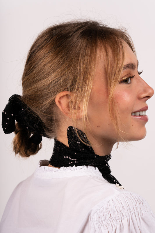 Schwarz Glitzer Scrunchie